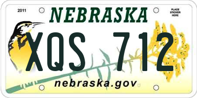 NE license plate XQS712