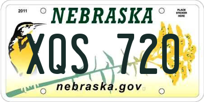 NE license plate XQS720