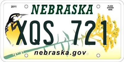 NE license plate XQS721