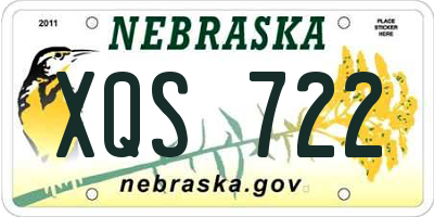 NE license plate XQS722