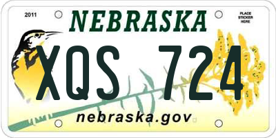 NE license plate XQS724
