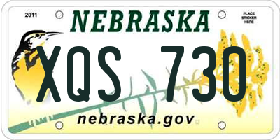 NE license plate XQS730