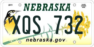 NE license plate XQS732