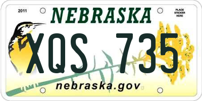NE license plate XQS735