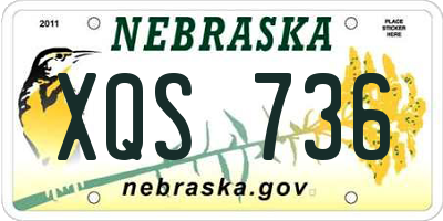 NE license plate XQS736