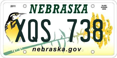 NE license plate XQS738