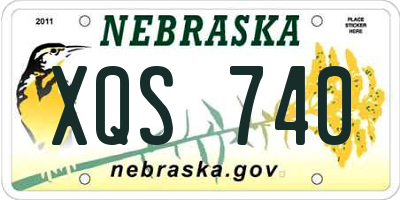 NE license plate XQS740