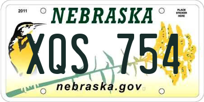 NE license plate XQS754