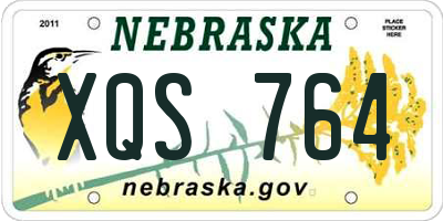 NE license plate XQS764