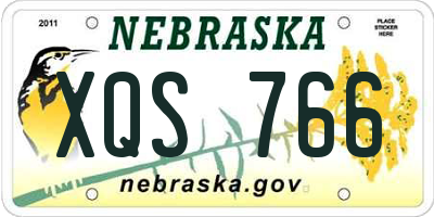 NE license plate XQS766