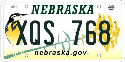 NE license plate XQS768