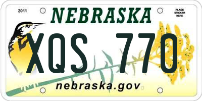 NE license plate XQS770