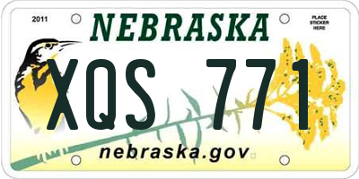 NE license plate XQS771