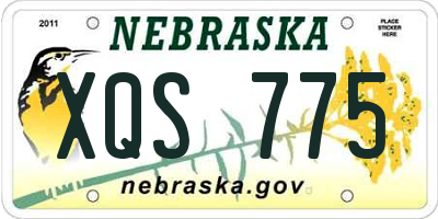 NE license plate XQS775