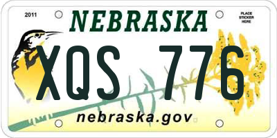 NE license plate XQS776
