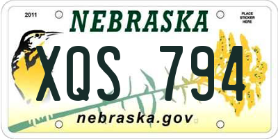 NE license plate XQS794