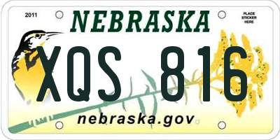 NE license plate XQS816