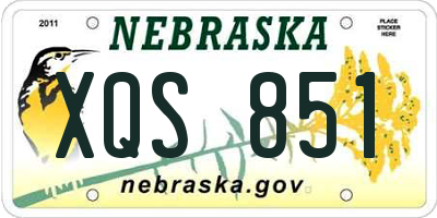 NE license plate XQS851