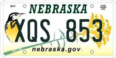 NE license plate XQS853