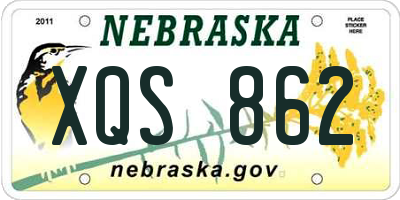 NE license plate XQS862