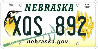 NE license plate XQS892