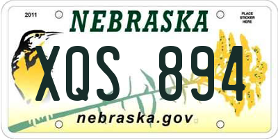 NE license plate XQS894