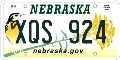NE license plate XQS924
