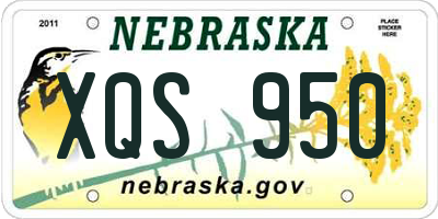 NE license plate XQS950