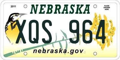 NE license plate XQS964