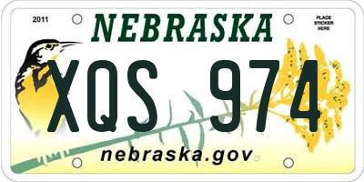 NE license plate XQS974