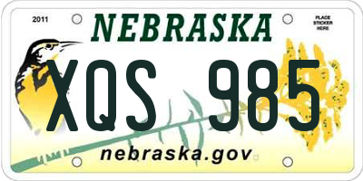 NE license plate XQS985