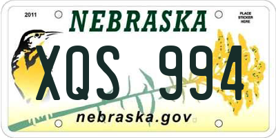 NE license plate XQS994