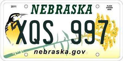 NE license plate XQS997