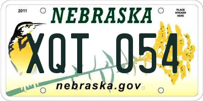 NE license plate XQT054