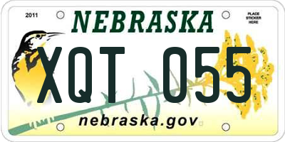 NE license plate XQT055