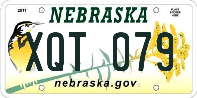 NE license plate XQT079