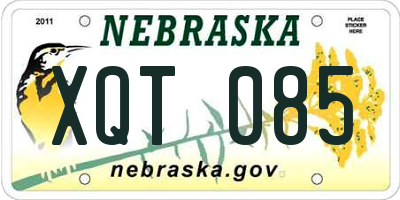 NE license plate XQT085