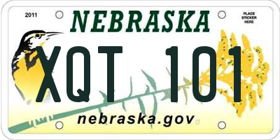 NE license plate XQT101