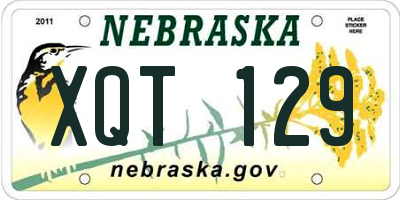 NE license plate XQT129