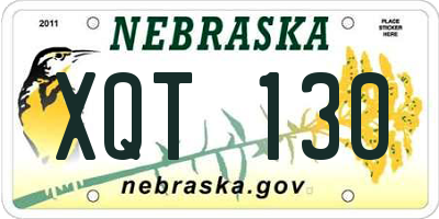NE license plate XQT130