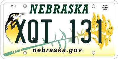 NE license plate XQT131