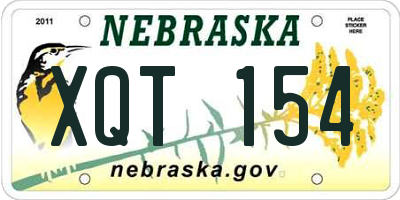 NE license plate XQT154