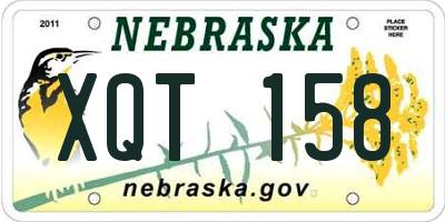 NE license plate XQT158
