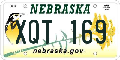 NE license plate XQT169