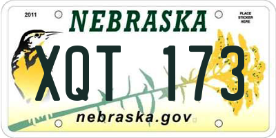 NE license plate XQT173