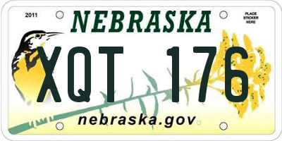 NE license plate XQT176