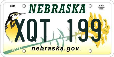 NE license plate XQT199