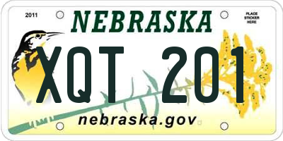 NE license plate XQT201