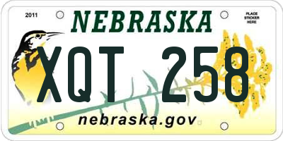 NE license plate XQT258