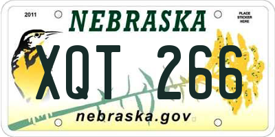 NE license plate XQT266
